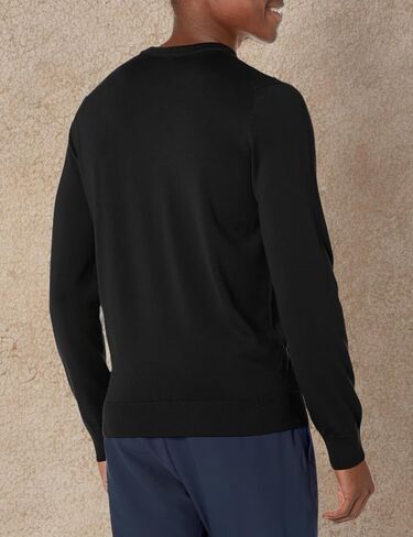 Lacoste Men's Crew Neck Merino Wool Sweater, Bordeaux, Medium in Saudi Arabia