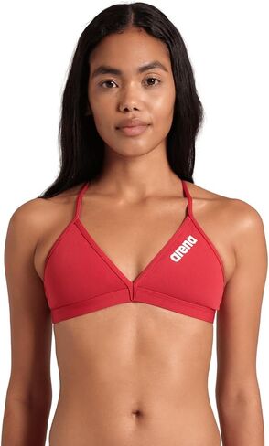 ARENA Women's Standard Team Swim Top Tie Back Solid, Black-White, 34 in Saudi Arabia