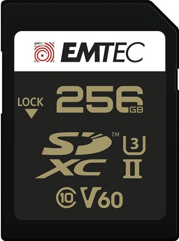 EMTEC - UHS -II U3 ​​V60 Speedin PRO+ ECMSD128GUHS2V60 SDXC بطاقة - بطاقة ذاكرة - صور ، FULL HD ، 3D ، 4K ، 8K UHD Videos in Kuwait
