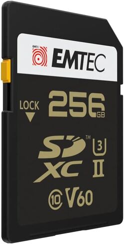 EMTEC - UHS -II U3 ​​V60 Speedin PRO+ ECMSD128GUHS2V60 SDXC بطاقة - بطاقة ذاكرة - صور ، FULL HD ، 3D ، 4K ، 8K UHD Videos in Kuwait
