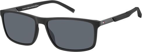 Tommy Hilfiger Men's Male Sunglass Style TH 1675/S Rectangular, Matte Black/Gray, 59mm, 16mm in Saudi Arabia