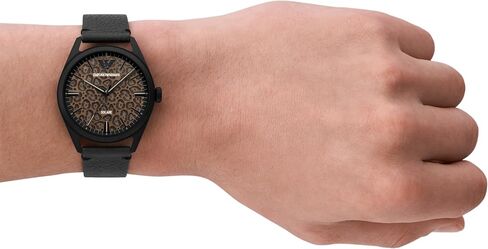 Armani Giovanni Quartz Black Dial Black Leather Men's Watch AR11210 in Saudi Arabia