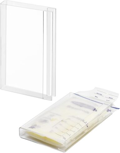 كيس تخزين حليب الثدي المسطح من فريز | مجموعة تسطيح حليب الأم في الفريزر تجعل اكياس حليب الأم منظمة حتى لتوفير مساحة الثلاجة | تناسب 3 4 5 6 اونصة، 4 عبوات in Kuwait