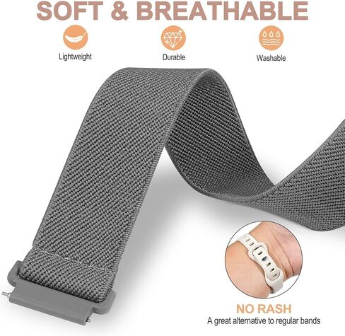 22mm Magnetic Stretchy Nylon Compatible with Amazfit Bip 6/Amazfit Bip 5 Watch Band, Elastic Soft Sport Strap Wristband Replacement for Amazfit GTR 4/3 Pro/3/2/2e/47mm Men Women in Kuwait