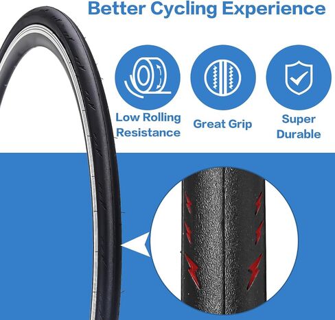 2 Pack 700x28C Bike Tire 700C 60 TPI Foldable Repalcement Bicycle Tires for Road Bicycle in Saudi Arabia