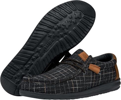 Hey Dude Wally Plaid Navy Size 9 | Men’s Shoes | Men's Slip-on Loafers | Comfortable & Light-Weight in Saudi Arabia