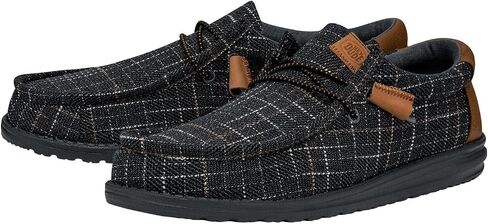 Hey Dude Wally Plaid Navy Size 9 | Men’s Shoes | Men's Slip-on Loafers | Comfortable & Light-Weight in Saudi Arabia