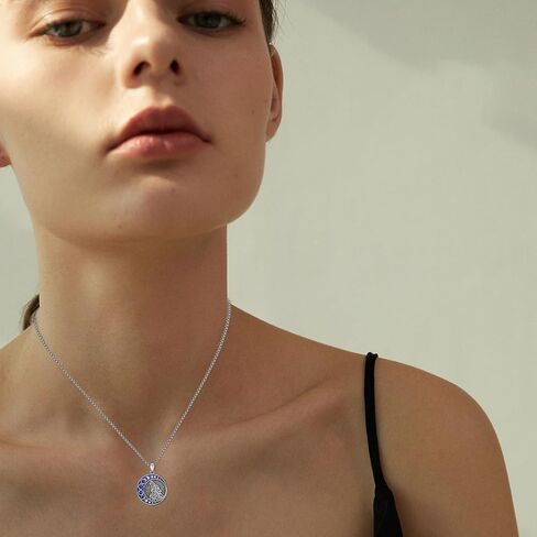 PARYFO Wolf Necklace for Men S925 Sterling Silver Viking Wolf Moon Phase Pendant Animal Nature Jewelry Birthday Gifts for Wolf Lover Women Boys Teen Son in Saudi Arabia