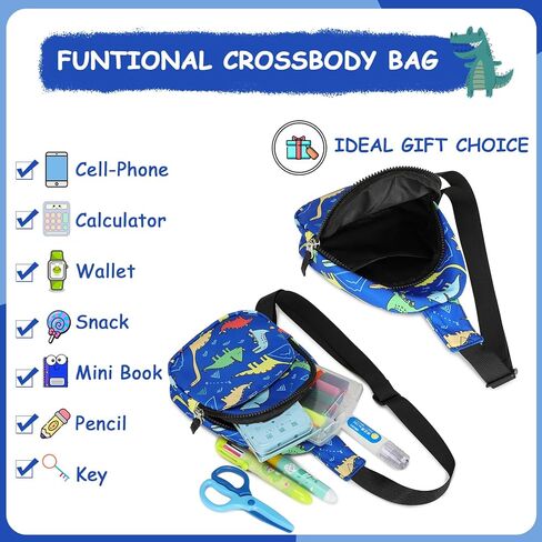 CAMTOP Crossbody Bag Kids Sling Bag Shoulder Bag Chest Pack Small Cartoon Backpack Boys Travel 3-8 Years Old in Kuwait