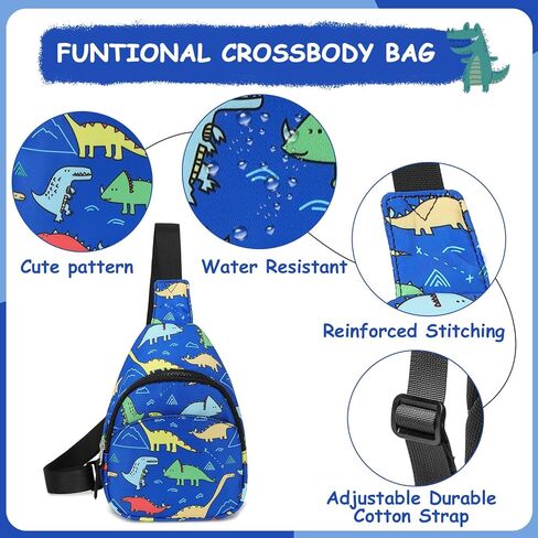 CAMTOP Crossbody Bag Kids Sling Bag Shoulder Bag Chest Pack Small Cartoon Backpack Boys Travel 3-8 Years Old in Kuwait