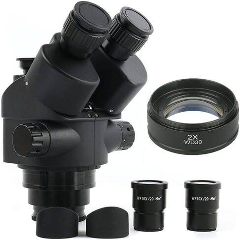 Simul Focal 3.5-90X Continuous Zoom Trinocular Stereo Microscope Head WF10X-20 Eyepiece Rubber Eye-Guards (Color : 7 45X(100mm)) (7 45x(100mm)) in Kuwait