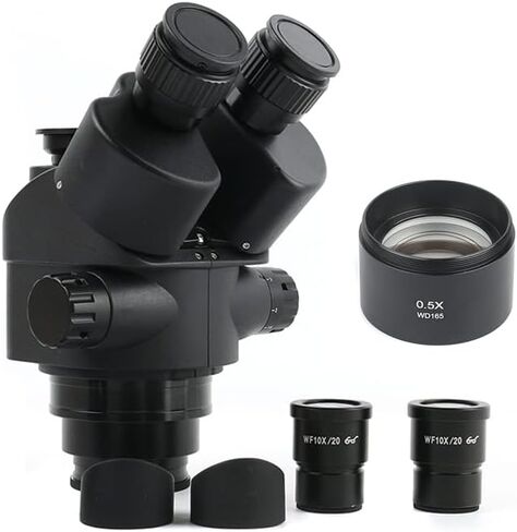 Simul Focal 3.5-90X Continuous Zoom Trinocular Stereo Microscope Head WF10X-20 Eyepiece Rubber Eye-Guards (Color : 7 45X(100mm)) (7 45x(100mm)) in Kuwait
