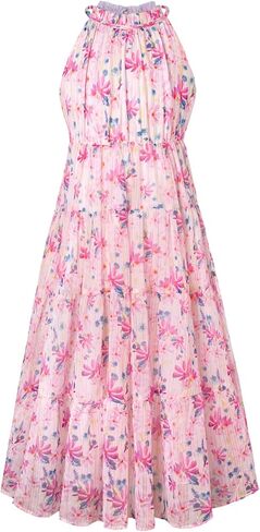 GRACE KARIN 2024 Girls Spring Dresses Girls Sleeveless Summer Floral A-line Dress Green Flower 6Y in Saudi Arabia