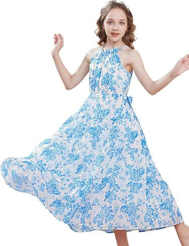 GRACE KARIN 2024 Girls Spring Dresses Girls Sleeveless Summer Floral A-line Dress Green Flower 6Y in Saudi Arabia