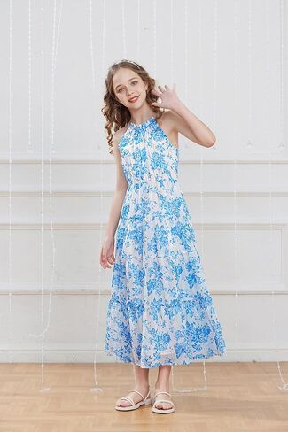 GRACE KARIN 2024 Girls Spring Dresses Girls Sleeveless Summer Floral A-line Dress Green Flower 6Y in Saudi Arabia
