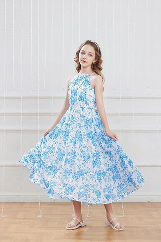 GRACE KARIN 2024 Girls Spring Dresses Girls Sleeveless Summer Floral A-line Dress Green Flower 6Y in Saudi Arabia
