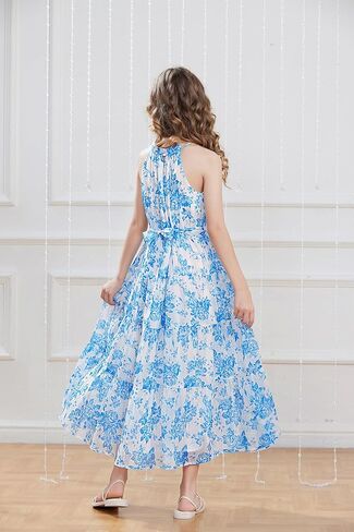 GRACE KARIN 2024 Girls Spring Dresses Girls Sleeveless Summer Floral A-line Dress Green Flower 6Y in Saudi Arabia