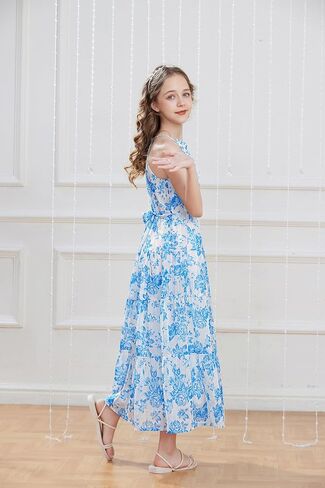 GRACE KARIN 2024 Girls Spring Dresses Girls Sleeveless Summer Floral A-line Dress Green Flower 6Y in Saudi Arabia