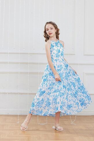 GRACE KARIN 2024 Girls Spring Dresses Girls Sleeveless Summer Floral A-line Dress Green Flower 6Y in Saudi Arabia