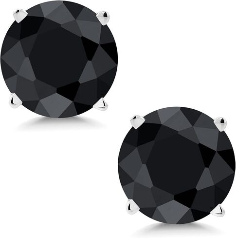Gem Stone King 14K White Gold Sky Blue Aquamarine Stud Earrings with Comfort Back For Women (0.80 Cttw, Gemstone Birthstone, Round 5MM) in Saudi Arabia