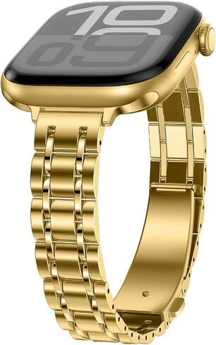 نطاقات معدنية رقيقة Hitzee متوافقة مع Apple Watch Band 49mm 46mm 45mm 44mm 42mm ، حزام فرقة من الفولاذ المقاوم للصدأ النحيف للنساء المتوافق مع Iwatch Ultra 2 Series 10 9 8 7 SE 6 5 4 3 2 1 ، Starlight in Kuwait