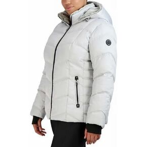 Nautica Women's Stretch Puffer Detachable Hood Fleece Pockets Jacket (US, Alpha, X-Large, Regular, Regular, GRAY) in Saudi Arabia