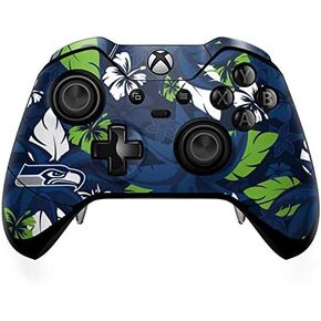 Skinit Decal Gaming Skin Compatible with Xbox One Elite Controller - Officially Licensed NFL Seattle Seahawks Tropical Print Design