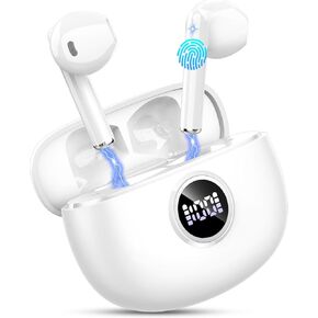 Wireless Earbuds, Bluetooth Headphones in Ear HiFi Stereo Deep Bass, Bluetooth Earbuds with 4 ENC Noise Cancelling Mic, Mini Wireless Ear Buds 40H Playtime LED IP7 Waterproof Earphones for Android iOS