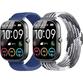 2 Pack Bands Compatible with IDW13/IDW16/IDW19/IDW21/IDW25/IDW26 Smart Watch Band,22mm Braided Bands for Fitpolo/gloryfit/aeac/TOOBUR/ENOMIR/Gydom/Veryfit/Faweio IDW19 Smartwatch in Saudi Arabia