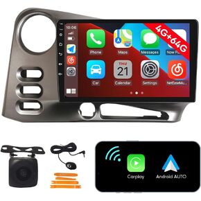 [4G 64G] Android Car Stereo FM Radio Carplay Android Auto Auto 9 "شاشة تعمل باللمس مع مشغل الوسائط المعدنية مع كاميرا احتياطية لتويوتا كورولا مصفوفة 2003 2004 2005 2006 2007 2007 LHD