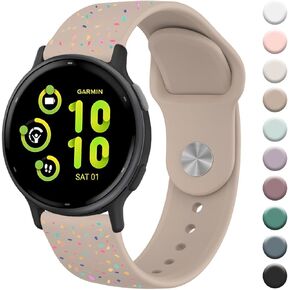 Meliya Bands Compatible with Garmin Vivoactive 6 / Vivoactive 5 / Vivoactive 3 Watch Band, Garmin Venu 2 Plus / Venu Sq / Venu Watch Bands Women Men, 20mm Soft Silicone Sport Replacement Strap for Garmin Forerunner 55 245 645 Music Smart Watch