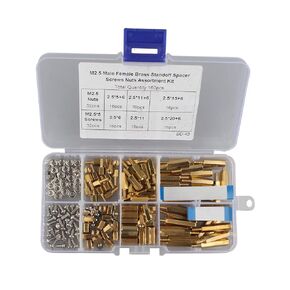 ZDE 182pcs M2.5 Series Male Female Hex Column Brass Standoff Spacer Screws Nuts Assortment Kit for Raspberry Pi with M2 Screws 30mm FFC Cable 50mm FFC Cable for PCIe to NVMe SSD Adapter Board