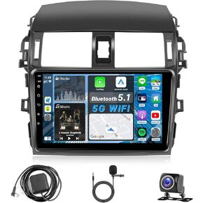 Car Radio for Toyota Corolla 2009 2010 2011 2012 2013, 9" Touch Screen Car Stereo for Corolla 2009-2013 - CarPlay, Android Auto, Mirrorlink, in-Dash GPS Navi, FM/RDS Radio, Backup Camera - 2+32GB