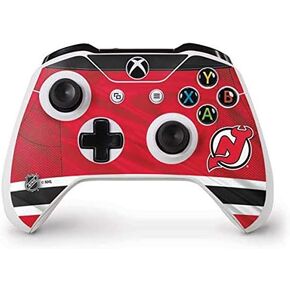 Skinit Decal Gaming Skin Compatible with Xbox One S Controller - Officially Licensed NHL New Jersey Devils Home Jersey Design