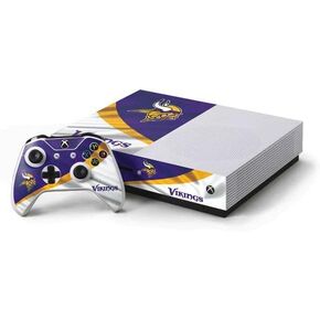 Skinit Decal Gaming Skin Compatible with Xbox One S Console and Controller Bundle - Officially Licensed NFL Minnesota Vikings Design