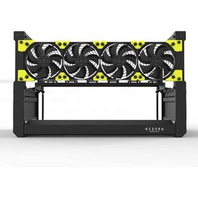 Veddha 6/8 GPU Aluminum Stackable Mining Rig Open Air Frame Case Miner BTC ETH (V3D-8GPU+7FANS)