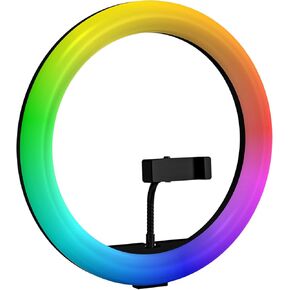 12" RGB LED Ring Light, 13-Level Dimmable + 3 Color Temperatures, Perfect for TikTok, Makeup, YouTube, Streaming