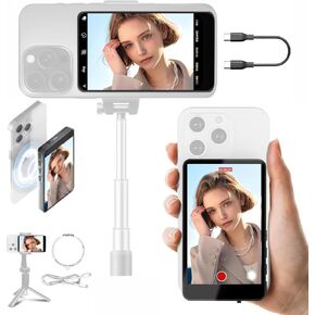 SYNCO Xview M4 Phone Vlog Selfie Monitor, Wireless Magnetic Rear Camera Phone Monitor with 164FT Range, Low Latency, Compatible with iPhone & Android, for YouTube TikTok Live Streaming (Black)