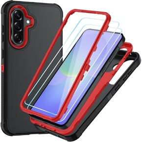 for Samsung Galaxy A36 5G Case : 3-Layer PC and TPU Phone Cover with HD Screen Protector,Hybrid Protective Military-Grade Drop Protection for Galaxy A36 5G Phone Case (Black/Black)