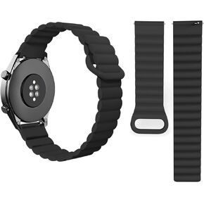 Silicone Magnetic Watch Band, 22mm Quick Release Smartwatch Strap for Galaxy Watches 46mm Gear S3 Frontier Classic Venu 2