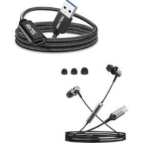 USB C أنثى إلى USB Male Adapter 4ft و USB C سماعة الرأس السلكية