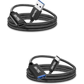 USB C أنثى إلى محول الذكور USB و USB-C ذكر إلى USB محول أنثى 4ft (1.2 متر) ، USBC إلى USB3.0 محول 5GBPS نقل البيانات عالية السرعة للكمبيوتر المحمول ، الشاحن ، بنك الطاقة ، U DISK