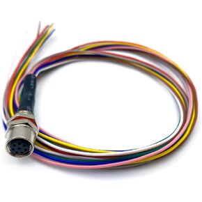 1.64ft M8 8 Pin A Code Male Connector Cable, IP67 Waterproof Back Mount Cable UnShielded Straight Aviation Socket Electrical Cable Sensor Receptacle (0.5Meter)