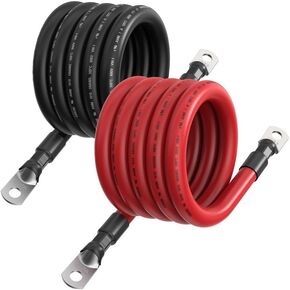 كابل بطارية العاكس الغني 1/0 (5 أقدام 1/0 AWG - 3/8 ")