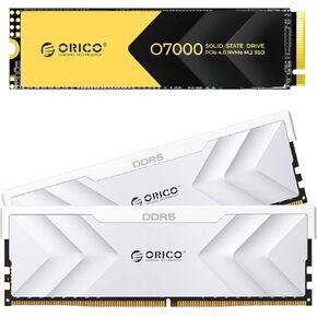 Orico Raceline Champion DDR5 RAM 32GB 6400MHz و O7000 1TB PCIE 4.0 NVME SSD حزمة للألعاب والخلق عالية السرعة