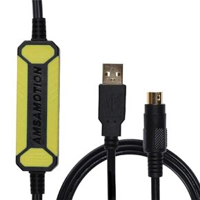 5Pcs USB-SC09-FX for FX Series PLC Programming Cable FX0N FX1N FX2N FX0S FX1S FX3U FX3G Communication Data(Black Yellow no Box)