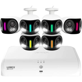 Lorex Fusion 4K+ 16 Camera Capable (8 Wired/8 WiFi) 2TB NVR System w/ 6 8MP IP Dual Lens Cameras - Smart Security Lighting, Motion Detection, 180° Panoramic View, Color Night Vision, 2-Way Talk, IP67