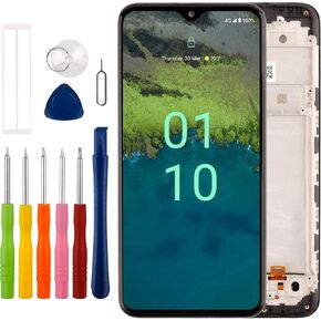 Duotipa [with Frame[New] LCD Display Touch Screen Digitizer Assembly Replacement for Nokia C110 N156DL 6.3" with Technical Repair Tools Kit-Black