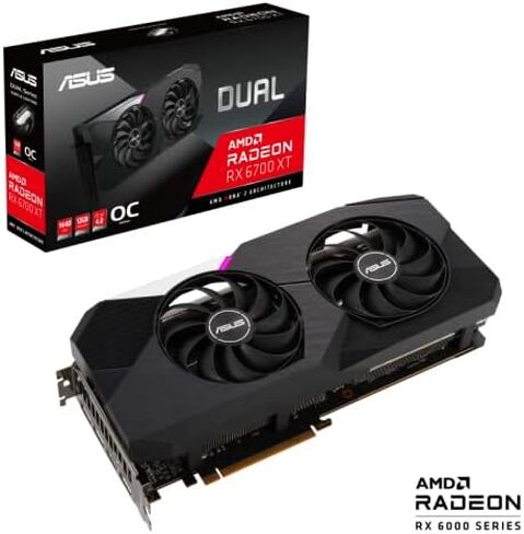 ASUS Dual AMD Radeon RX 6700 XT OC Edition 12GB GDDR6 Gaming Graphics Card (AMD RDNA 2, PCIe 4.0, 12GB GDDR6 Memory, HDMI 2.1, DisplayPort 1.4a, Axial-tech Fan Design, 0dB Technology) (Renewed) in Saudi Arabia