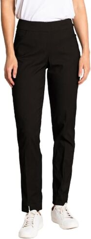 SLIM-SATION Womens Golf Apparel - Women's Regular Pull-On Straight-Leg Pant with Pockets (Black,18) in Kuwait